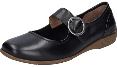 Josef Seibel Damen Riemchenballerinas Fenja 18, Frauen Flats,Weite G (Normal),Slip-ons,spangenballerinas,Mary-Jane,Pumps,schwarz,36 EU