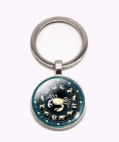 Schlüsselanhänger, Taschenschmuck Sternzeichen + Karabiner als Geschenk (Krebs)