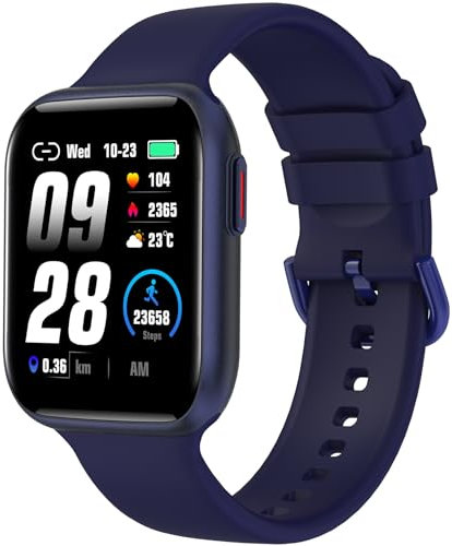 BRIBEJAT BT4 Smartwatch mit Telefonfunktion, 1.75 HD Armbanduhr, 28 Sportmodi Fitness Tracker mit Pulsmesser Schlafmonitor, IP68 Wasserdicht Fitnessuhr für iOS Android, Blau