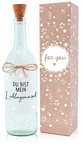 OWLBOOK Lieblingsmensch Flaschenlicht personalisiert Geschenke für Frauen Geschenkideen für beste Freundin Kollegin Mama Oma zum Geburtstag Ostern Weihnachten