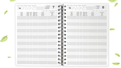 Kochdialog Reservierungsbuch 2024 stabiles Ringbuch A5 für Gastronomie und Hotel, Restaurant, Gastro, Pensionen, Ferienwohnung, Zimmerbelegungsplan, Buchungskalender, Belegungsplan 1 Stück (A5; 2024)
