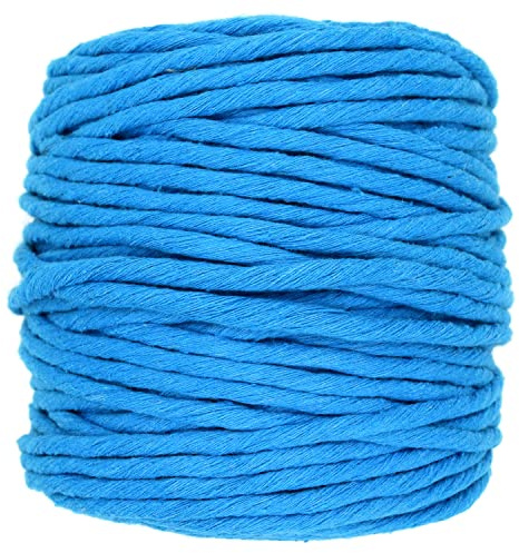 Premium Sapphire Macrame Cord, 200 m / 656 ft of 3 mm Thick Natural Cotton Thread Yarn Macrame Rope for Wall Hangings, Plant Hangers, DIY Crafts, Home Decorations, Gift Wrapping (Reel)