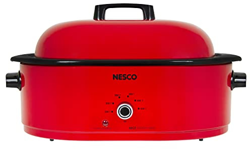 Nesco 18 cuartos de galón asador de cocción lenta, rojo