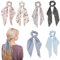 besbomig 6 Stück Scrunchies Haargummi mit Schleife, Frauen Chiffon Bowknot Haarband, Nylon Elastische Pferdeschwanz Halter, Vintage Floral Schal Haarschmuck für Mädchen