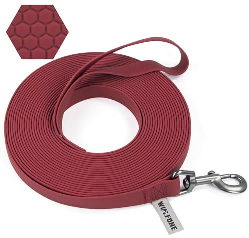 Wolfone Schleppleine 3m für Hunde，Dunkelrot
