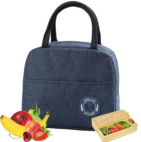 FIBOUND Bolsa Termica Porta Alimentos, Bolsa Porta Alimentos, Bolsa de Almuerzo Aislada, Bolsa de Almuerzo, Portátil Bolsa de Almuerzo, Bolsa Caja de Almuerzo, para Adultos, Niño, Trabajo, Escuela