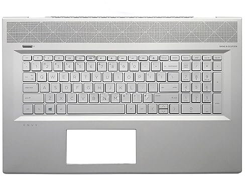 wzqrps Replacement Laptop Upper Case Palmrest Backlit Keyboard Assembly Part for HP Envy 17-BW 17T-BW TPN-W137 17-bw0xxx 17T-BW000 17-BW0011NR 17M-BW0013DX L20714-001 Silver