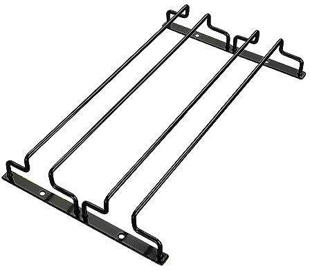 Abcsea 1 Pièce Couleur Noir Porte-verres à Vin Sous Meuble, Porte-verres à Pied Suspendu, Support de Verre à Vin, Stemware Rack, 35 cm 2 Rangée