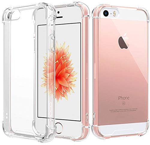 Rival Gadget Shockproof Gel Bumper Case for iPhone 5 / iPhone 5S / iPhone SE 2016 Clear back Case Cover[Drop Protection] Anti Yellowing Anti Scratch Crystal Gel Case