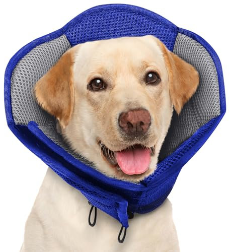 Aofitee Großer Hundekegel – weicher Hundekegel stoppt Lecken, verstellbarer extra großer Kegel für Wundheilung, kegelförmiges Halsband nach Operationen, XL-E-Halsband aus Stoff, Blau, Größe XL