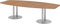 bümö Konferenztisch oval 280x130 cm großer Besprechungstisch in Nussbaum, Besprechungstisch mit Säule in Silber, Meetingtisch für 10 Personen, XXL-Tisch für Besprechungsraum & Meeting