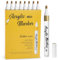Mzh Art Acrylic Gold Markers Pen, 8 Pack Gold Paint Pens, Fine Tip, Permanent Markers for Paper, Sketching, Drawing, Wood, Rock, Tyres, Plastic, Leather, Glass, DIY Painting