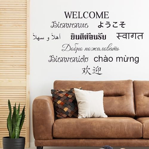 Welcome Vinyl Wall Stickers - Front Door Sign Sticker Decal 102 x 60