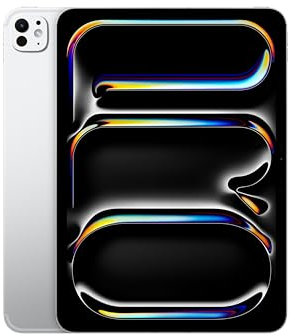 Apple 11 iPad Pro (M4): Ultra Retina XDR Display, 256 GB, 12 MP Querformat Frontkamera/12 MP Rückkamera, LiDAR Scanner, WLAN 6E und 5G Mobilfunk mit eSIM, Face ID, Standardglas – Silber