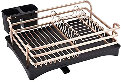 AKALNNB Escurridor de platos, accesorios de cocina de gran capacidad, organizador de fregadero, escurridor de platos y escurridor de utilidad, escurridor de cocina compacto para encimeras (champán, 39
