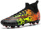 VTASQ Zapatos de fútbol para niños Botas de Fútbol Aire Libre Zapatos de Fútbol Profesionales Atletismo Zapatos de Entrenamiento Zapatos de Deporte Naranja Negra 32EU
