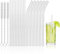Reusable Glass Straws - Pack of 12: 6 Curved & 6 Straight (15cm) with 3 Cleaning Brushes - Perfect for Bubble Tea, Cocktails & Juices