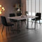 BXEYXE Essgruppe (5-TLG),Esstisch mit 4 Stühlen Set, Moderner Küchentisch Set, 140×80cm Küchentisch mit Schwarz Metallbeinen, MDF Tischplatte in Grau,Schwarz Samt Esszimmerstühle