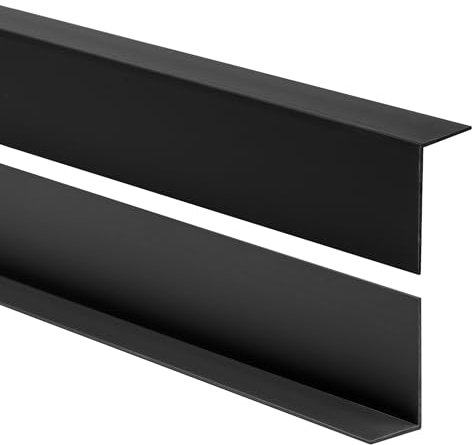 Quest Angle de protection des bords en PVC - Sans ruban adhésif - Bande de bord et protection des coins - Profilé d'angle - 50 x 20 mm - 200 cm - Noir