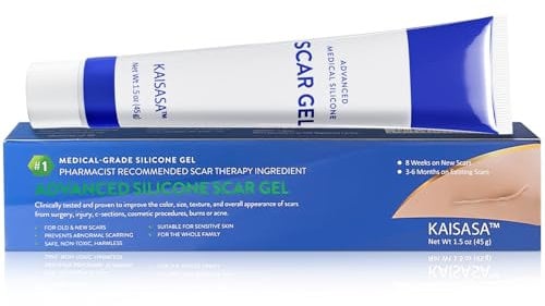 KAISASA Scar Cream Narbengel - Narbensalbe für chirurgische Dehnungsstreifen Keloidnarben Kaiserschnitt Verbrennungen Akne Narbenpflege reduziert die Sichtbarkeit von Narben Narbencreme Nach Op(45 g)