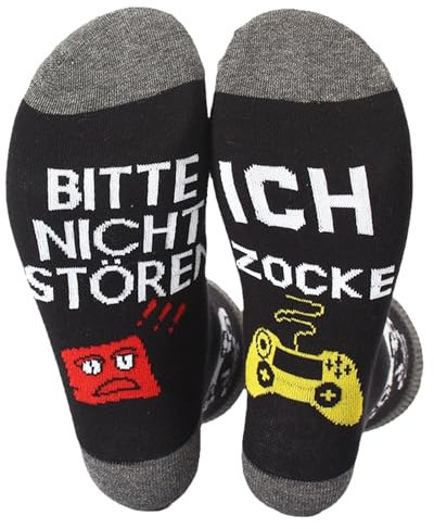 Lustige Socken Herren 43-46,Socken Zocken,Socken Mit Spruch,Socken Lustig Herren, Happy Socks,Personalisierte Socken,Witzige Gaming Socken,für Geschenke Männer Damen Weihnachtssocken,Funny Motivsocken