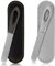 Nail File Set, 2Pcs Mini Metal Nail Files with Leather Cases, Stainless Steel Nail Files for Men, Travel Size Nail Files for Acrylic and Gel Nails (1 Black/1 Silver, 3.9 Inch)