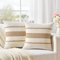FDTERN 2er Set Boho Kissenbezug 40x40 Neutral,Dekorative Leinen Kissenbezüge Kissenhülle Dekokissenbezug Sofakissen Dekokissen Deko für Sofa Schlafzimmer Wohnzimmer