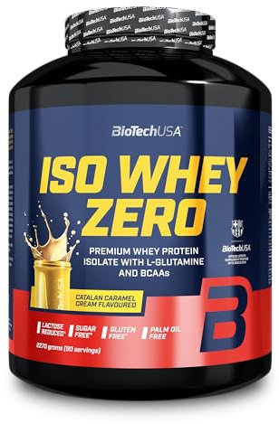 BioTechUSA Iso Whey Zero | Premium Whey Protein Isolate | Grass-Fed | Enzyme-Free | Sugar- and Gluten-free, 2270g, Katalanische Karamellcreme
