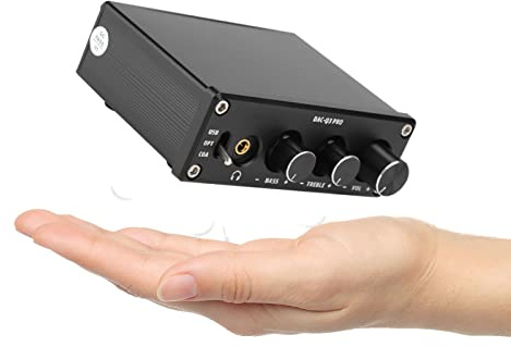 AC Pro Hi-Fi DAC Decoder mit Kopfhörerverstärker und Schallsteuerung, USB, Koax und Fasereingang (BLACK)