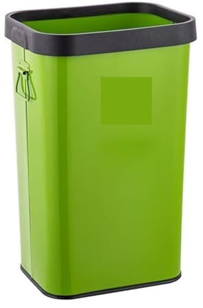 Papelera de Exterior de Metal, ecológica, de Gran Capacidad, 40 litros/10,5 galones, para Patios (Negro, 55 cm)