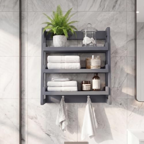 Bath Vida Small Hanging Rack, Grey, FSC 100%, H 53 x W 50 x D 20 cm