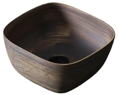 YHxFlux Lavabo Baño Lavabo de encimera Cuadrado Retro for Exteriores e Interiores, for Patio y baño. Lavabo sobre Encimera