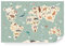 Fototapete Kinderzimmer bunte Weltkarte mit Tiere Wald Vlies - Vliestapete Tapete Wandtapete Motivtapeten Vliestapeten Wohnzimmer Schlafzimmer Bildtapete für Kinder 152,5x104cm
