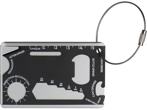 2 Stück Multitool Karte Scheckkarte Werkzeug Karte mit Multifunktions 11 in 1 Edelstahl Multifunktionswerkzeug im Scheckkartenformat Outdoor Tool mit Säge, Messer, Flaschenöffner (Kofferanhänger)