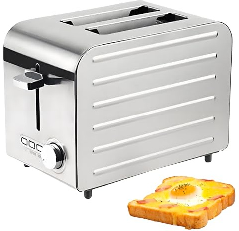 Grille-pain commercial à 2/4/6 tranches en acier inoxydable avec 7 niveaux de brunissement, fonction congelée/annulation/réchauffement, pop-up automatique et bac ramasse-miettes amovible pour la