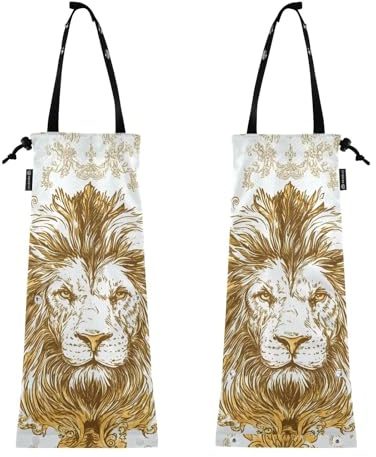 Auto-Mülleimer Müllbeutel für Auto Müllsack für LKW 2 Stück Mülleimer für Auto Löwe Gold kunstvolle Kunst