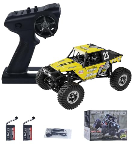 NBJIALIN 1/24 RC Crawler Auto UDI RC UCX2405PRO 4WD Mini Climb Racing Brushless Motor 4 Roues motrices 3 Vitesses RTR Jouet (Jaune)