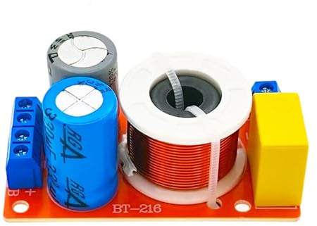 FANSHINUO HiFi-2-Wege-Frequenzweiche für Bücherregal- und Mittel-Lautsprecher mit nicht-polaren Kondensatoren und Spulen, lötfreie Klemmen, einfache Installation, Crossover