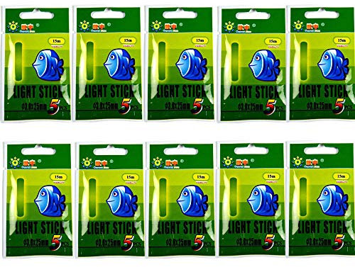 QualyQualy 50Pcs/Lot 3.0 * 25mm Glow Sticks For Fishing Floats Bobbers Fishing Luminous Stick Night Light Wand Tubes Green Fluorescent Lighting Stick