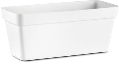 Pflanzkübel Blumenkübel Blumentopf eckig Kunststoff Starke 60 cm Farbe weiß Typ Cleo amdgarden