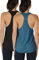 icyzone Yoga Sport Tank Top Damen Racerback Lauftop Fitness Running Shirt Oberteile, 2er Pack (M, Black/Denim)
