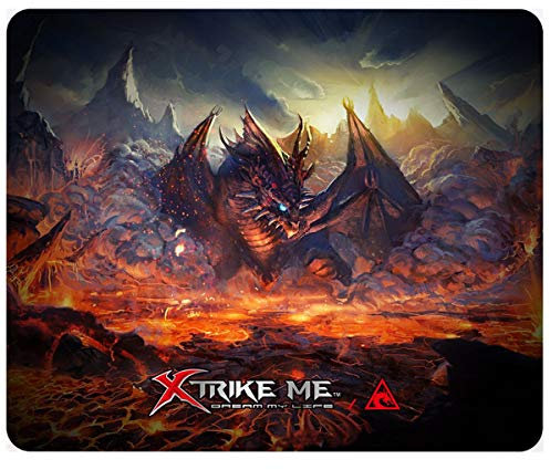 Xtrike Me Gaming Mouse Pad Medium (320 x 270 mm), Mouse Pad Design: Dragon, Non-Slip Rubber Base, Water-Resistant, Gaming Mouse Mat for Optimized Tracking MP-002
