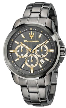 Maserati Kollektion Successo, mit Quarzuhrwerk und Stoppuhr-Funktion, aus Edelstahl und PVD-Metallgrau - R8873621007