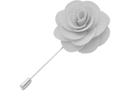 Ecravate - Broche Blanche pour boutonnière de costume homme.