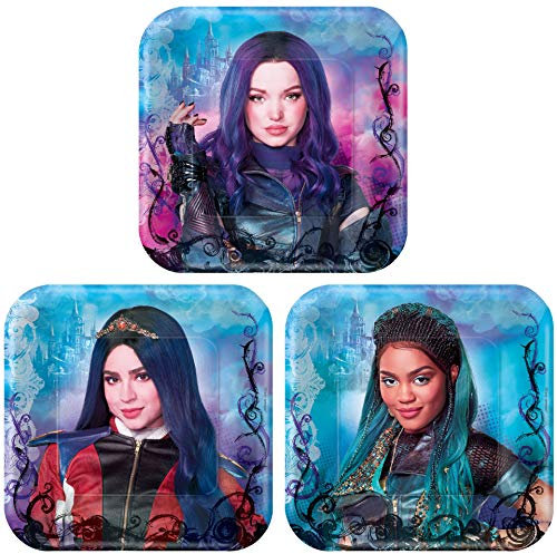 Disney Decendants 3-7 Square Plates, 8 per Pack