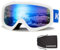Karsaer Unisex Skibrille Damen und Herren, OTG 100% UV-Schutz Anti-Fog Snowboardbrille Ski Goggles für Brillenträger Helmkompatible Schneebrille，Snowboard Brille für Jungen und Mädchen K7012