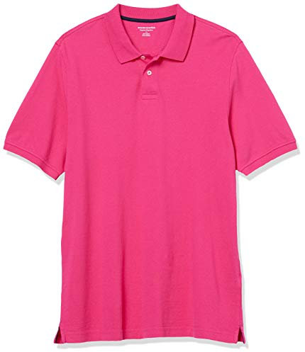Amazon Essentials Polo en Coton Piqué à Coupe Classique (Grandes Tailles Disponibles) Homme, Rose Incandescent, XXL