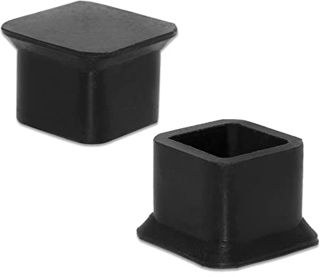 Flyshop Lot de 4 Capuchons de Pieds de Chaise, de Table, de Chaise, de Sol, de Forme carrée, en Silicone Durable, 20 x 20 mm (2,0 x 2,0 cm), Noir