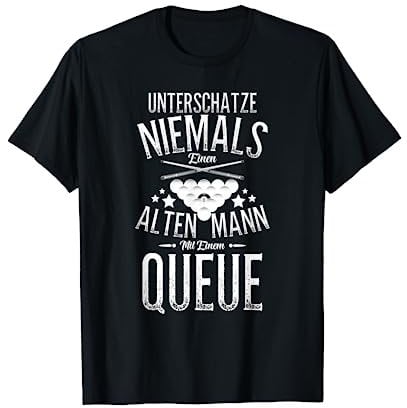 Pool Billard Kö Snooker Zubehör Spieler Kreide qeue T-Shirt