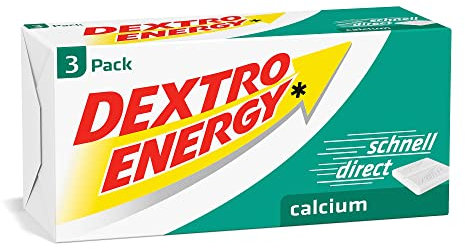 Dextro Energy Dados – Fruttig delicioso glucosa con calcio, adecuado para la vida cotidiana y el deporte – Calcio – 3 x 8 placas (3 unidades)